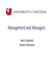 Material for lecture 2 - Management and Managers.ppt