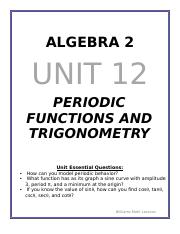 ALG2 Guided Notes - Unit 12 - Periodic Functions and Trigonometry.docx