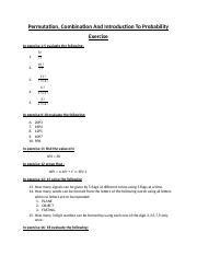 Permutation combination and introduction to probability EXERCISE.docx