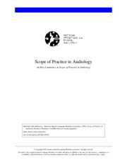 ASHA scope of practice audiology