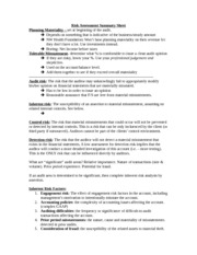 Risk Assessment Summary Sheet