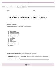 Plate-Tectonics-Gizmo - Name Date Student Exploration ...