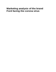 Marketing analysis of the brand Ford facing the corona virus.docx