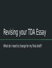 Revising your TDA Essay.pptx