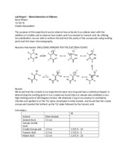 Lab Report - Stereochemistry of Alkenes