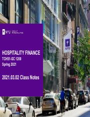 2021.03.02 Hospitality Finance Class Notes.pdf