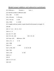 Model answer for addition and subtraction worksheets.pdf