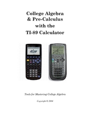 Algebra and PreCalculus with the TI-89