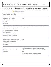 CSF 3003 - Ethics for IT workers and IT users Flashcards _ Quizlet.PDF