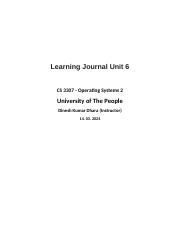 Learnin Journal Unit 6 - CS 3307 - Operating Systems 2 1.docx