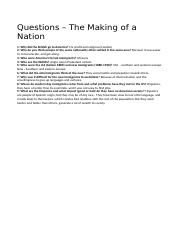 Questions the making of a nation.docx