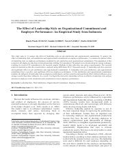 The Effect of Leadership Style on Organizational Commitment and Employee Performance An Empirical St