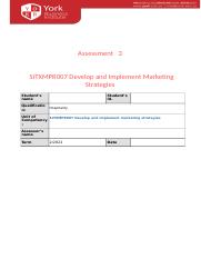 SITXMPR007 Observation Checklist - Assesment3.docx