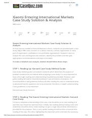 xiaomi entering international markets case study