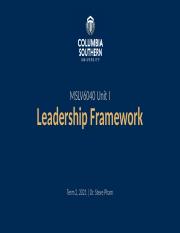 MSLV6040 Unit I Leadership Framework.pptx