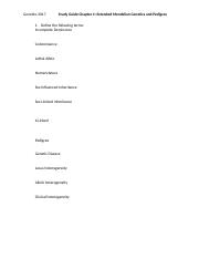 Study Guide Chapter 4- Extended Mendelian Genetics and Pedigree.docx