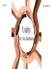 create a multimedia presentation on the topic of unity