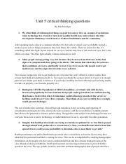 Unit 5 critical thinking questions. Mia Sensinger..pdf