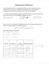 Trigonometric Substitution Notes