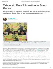 Taboo No More - Abortion in South Korea – The Diplomat - about 3,000 occur daily 2 - TO SHOW.pdf