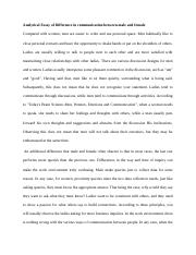 Analytical Essay of Difference in communication between male and female.docx