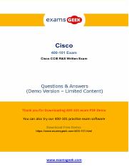 Cisco CCIE Routing & Switching 400-101 Exam Questions & Answers (2018)