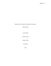 Supply Chain – Operations & Strategy assignment 1.docx