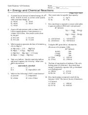 6. Energy and Chemical Reactions practice test.doc