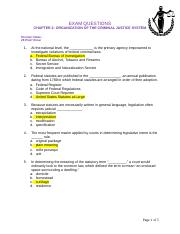 Chapter 2 - Exam Organization of the Criminal Justice System.docx