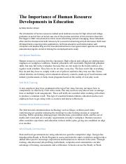 The Importance of Human Resource Developments in Education.pdf