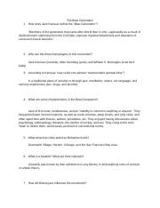 Copy of The Beat Generation Discussion Questions