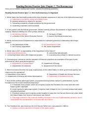 Copy of Reading Review Practice Quiz Ch7, The Bureaucracy.docx