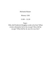 Frederick Douglass Essay - History 1301