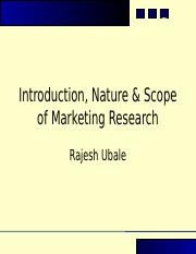 nature of marketing research