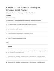 Chapter 11 The Science of Nursing and Evidence-Based Practice.docx