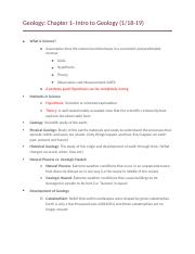 Geology Notes- Chapter 1