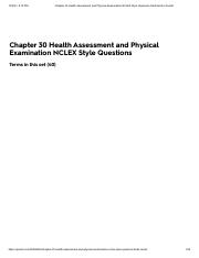 Chapter 30 Health Assessment and Physical Examination NCLEX Style Questions Flashcards _ Quizlet.pdf