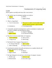 Copy of Fundamentals of Computing -Study Guide
