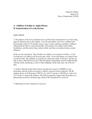 addition of iodide to alpha pinene lab report