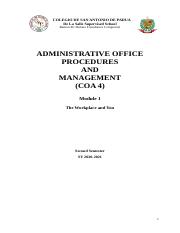 Administrative Office Procedures and Management Module 1.docx