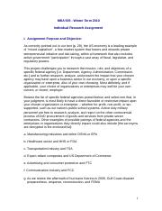 MBA 505 - Winter 2010 - Individual Research Report