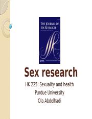 History and sex research