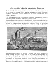 Influence of the Industrial Revolution on Sociology.docx