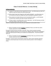 PDFClass 9. Social Influence - Activity Sheet.pdf