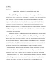 The Increasing Materialism of Christianity in the Middle Ages Final Draft