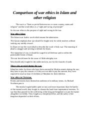 Comparison of war ethics in Islam and other religion.docx