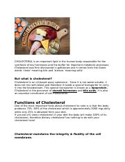 Functions of cholesterol.docx