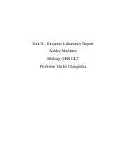 Unit 8 Enzymes Lab Report .docx