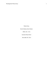 Poetry Essay Thesis and Outline