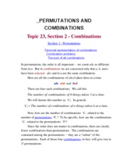 PERMUTATIONS AND COMBINATIONS